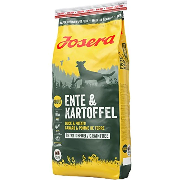 Josera Ente und Kartoffel 5x900g, Trockenfutter für Hunde - Ohne Getreide, mit 25% getrocknetem Entenfleisch, reich an Biotin und wertvollen Fettsäuren – Bild 1
