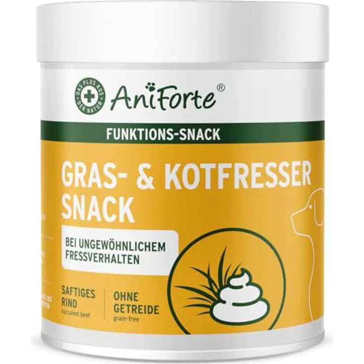 AniForte Gras- & Kotfresser Snack 300g für Hunde – beruhigt den Magen, mit Heilerde, Ulmenrinde, Flohsamen & Präbiotika, 100% natürlich – Bild 1