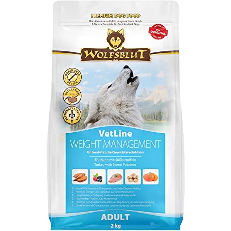 Wolfsblut VetLine Weight Management, Hunde-Trockenfutter mit Truthahn und Süßkartoffeln, 2kg – Bild 1