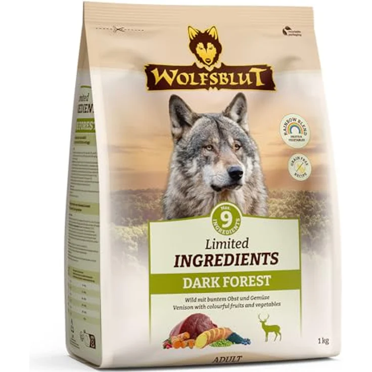 Wolfsblut Dark Forest Adult, Hunde-Trockenfutter mit limited Ingredients, 1 kg – Bild 1