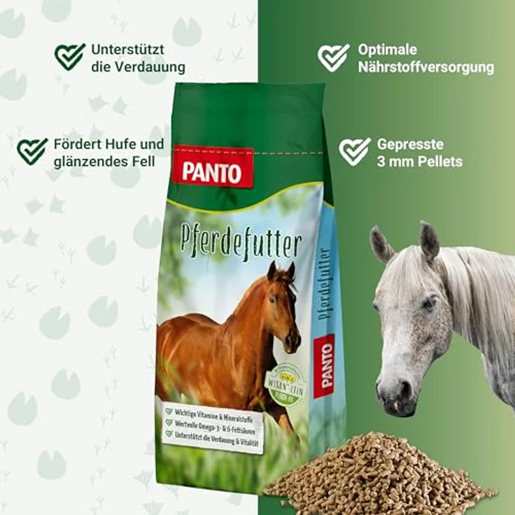 PANTO Pferdemineral mit Wisan-Lein, 25 kg – schmackhaftes Mineralfutter für Pferde, reich an Mineralien, Vitaminen, Spurenelementen und Omega-3-Fettsäuren – Bild 2
