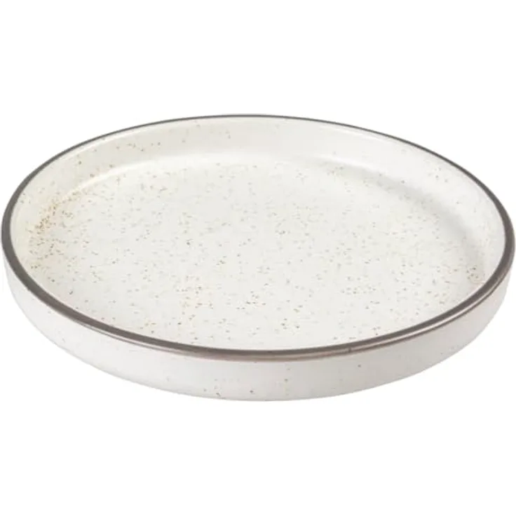 DUVO+ Duvoplus flacher Keramiknapf Stone Speckle, 150ml, hygienisch und spülmaschinenfest, weiß