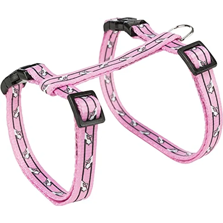 TRIXIE Katzengeschirr mit Leine, stufenlos verstellbar für Bauchumfang 27-45 cm, 1,20 m Leine, Schnappverschlüsse, Bolzenhaken, diverse Farben - zufällige Auswahl - 4142