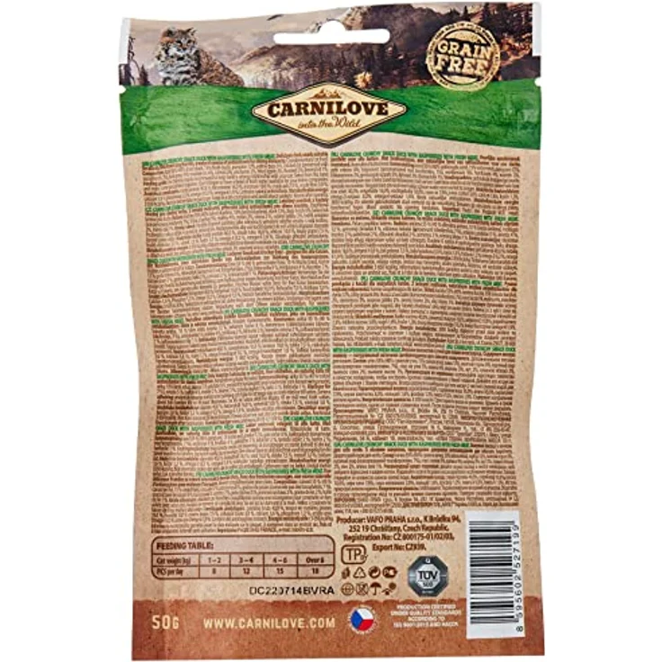 Carnilove Cat - Crunchy Snack - Knuspriger Katzensnack mit Ente und Himbeeren, 50g – Bild 2