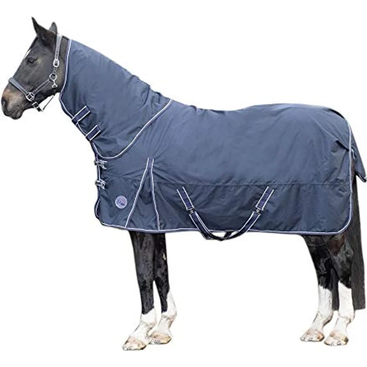 HKM Starter Fliegendecke, anatomisch geformt mit Klettverschluss, dunkelblau, 155 cm – Bild 1