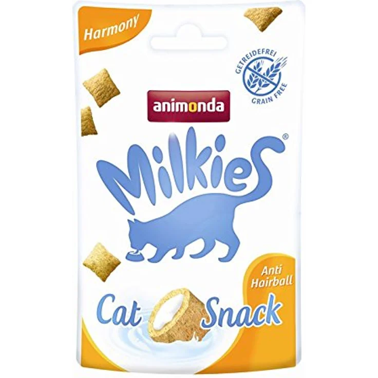 animonda Milkies Knusperkissen Harmony, Katzensnack mit Anti Hairball Effekt, 6x30g – Bild 2