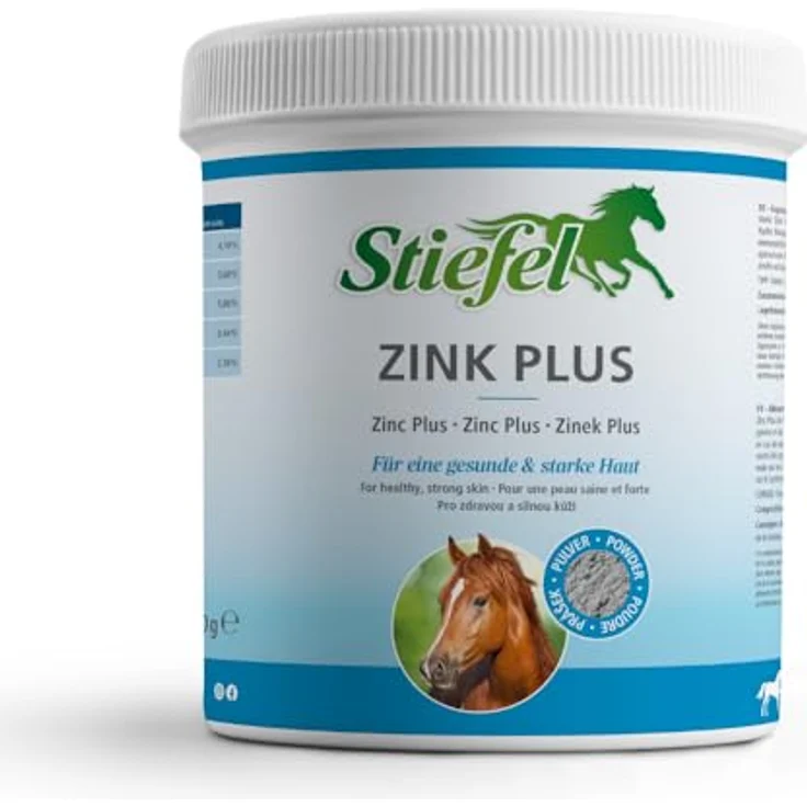 Stiefel Zink Plus, Futterzusatz für Pferde mit organisch gebundenem Zink, Eisen, Kupfer, Mangan & Selen zur Unterstützung des Immunsystems, der Haut & des Fellwechsels, 900g – Bild 1