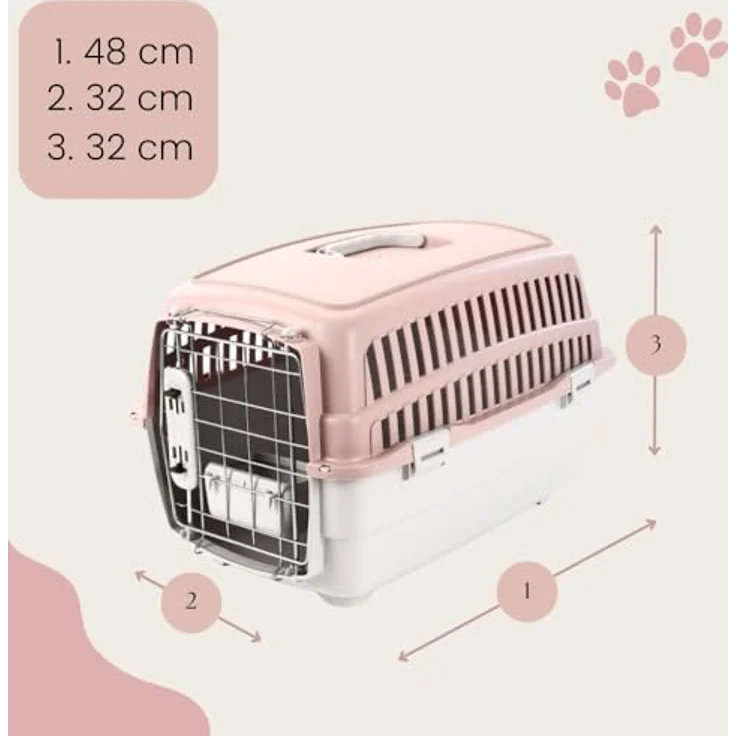 GarPet Hunde-Transportbox 2er Set, IATA-konforme Flugboxen für kleine Haustiere, Mehrfarbig, inklusive Reisenapf – Bild 2