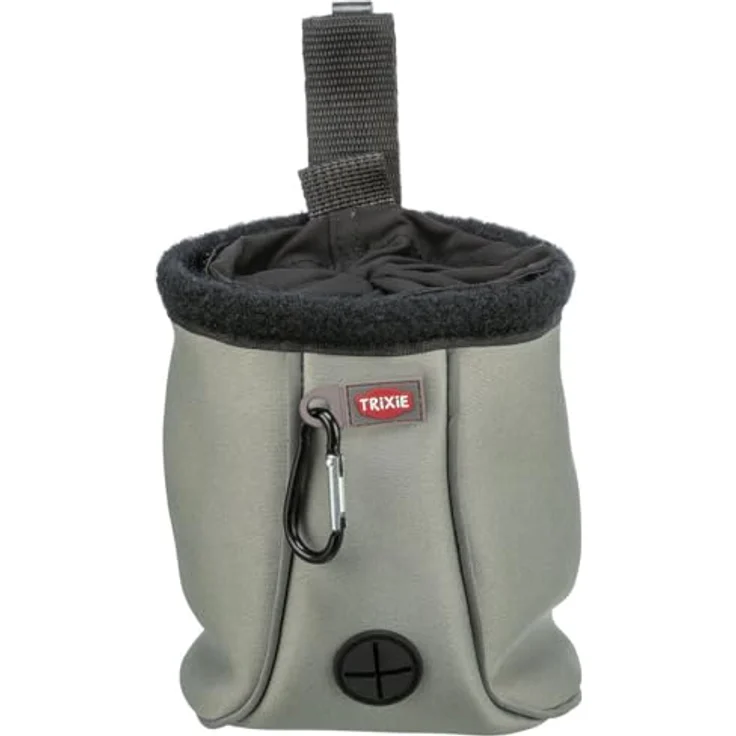 TRIXIE Snacks Twist Treat, Leckerlibeutel mit Drehverschluss und Müllsackspender, Ø 11 × 14 cm, schwarz – Bild 2