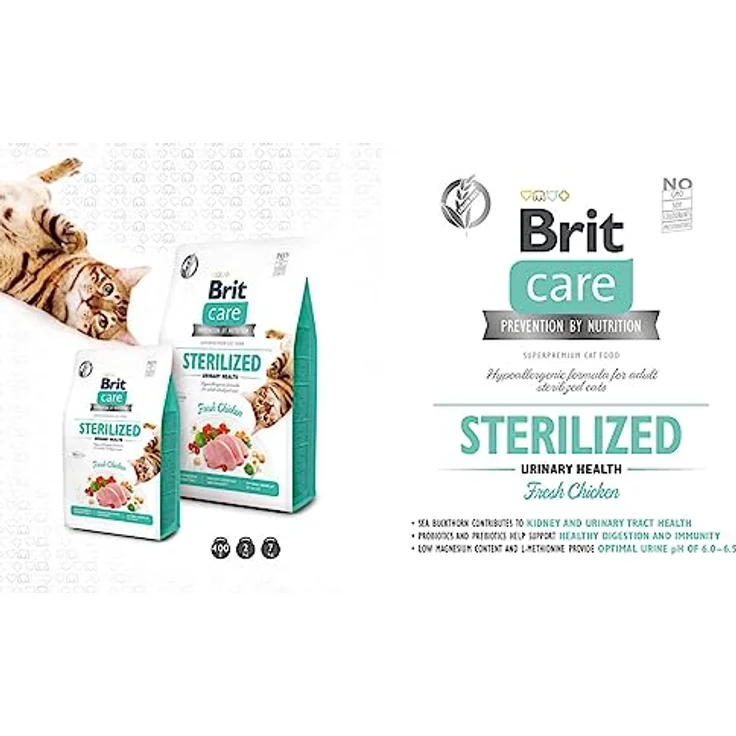 Brit Care GF Sterilized Urinary Health, Trockenfutter für sterilierte Katzen, 2kg – Bild 2