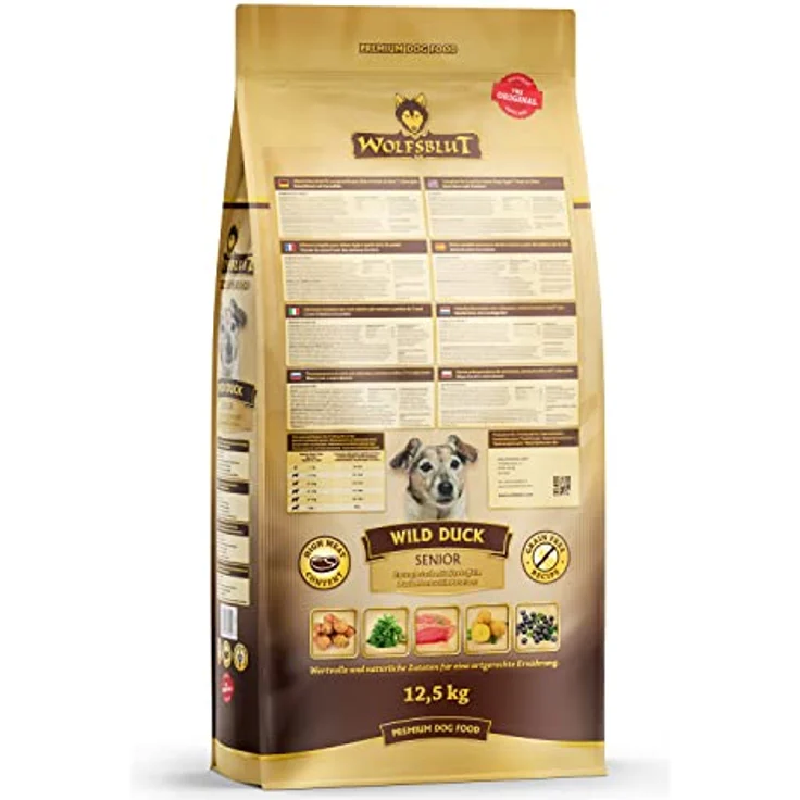 Wolfsblut Wild Duck Senior, Hunde-Trockenfutter 12,5 kg, getreidefrei mit Ente, Kartoffeln und Superfoods für ausgewachsene Hunde ab 7 – Bild 8