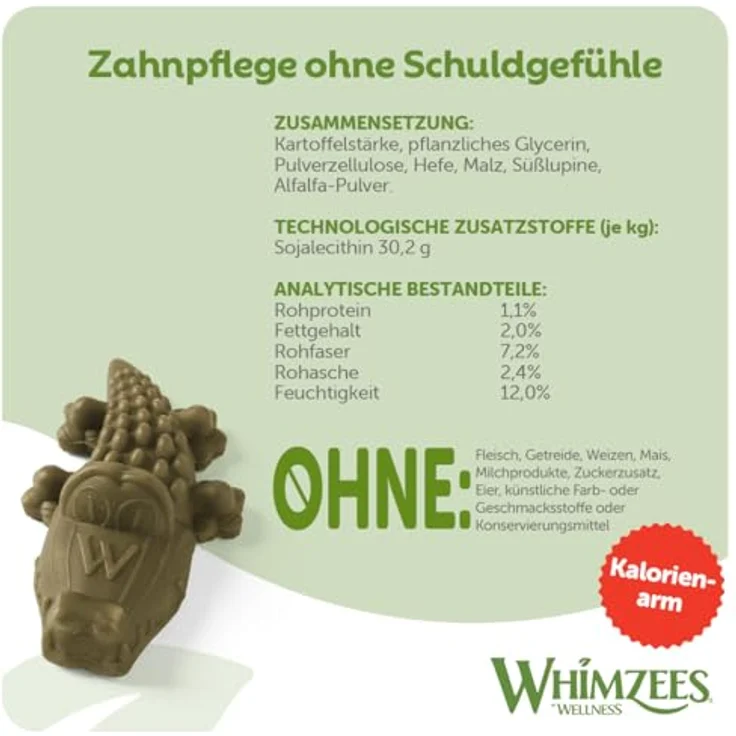 Whimzees Snack Alligator M, 12x30g, glutenfreier Hundesnack für Training und Belohnung – Bild 4