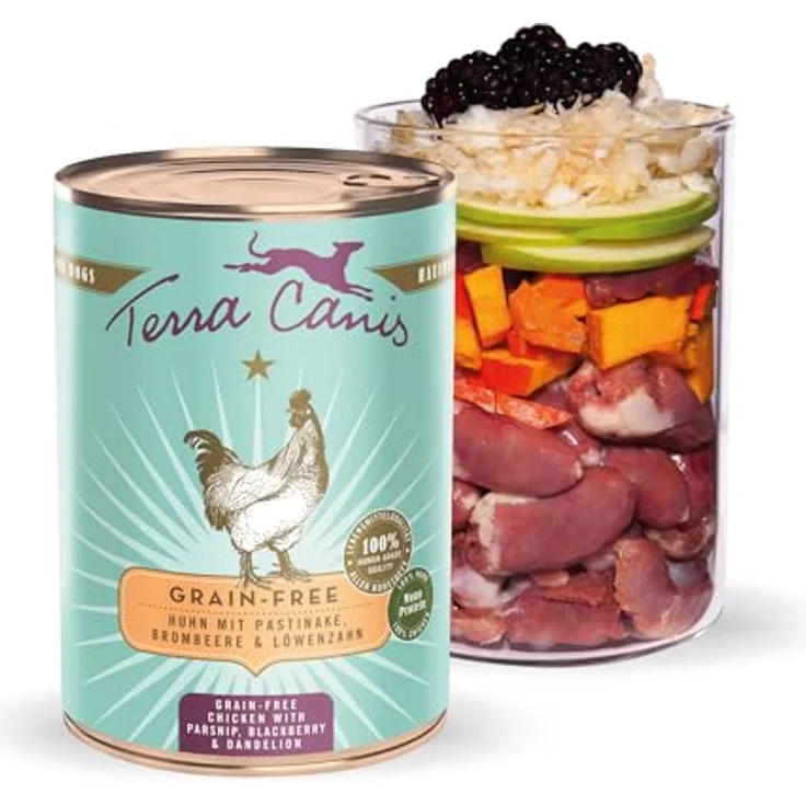 Terra Canis Huhn, Pastinake, Brombeere & Löwenzahn, Getreidefreies Nassfutter, 400g - Premium Hundefutter in 100% Lebensmittelqualität, Reichhaltig, gesund & glutenfrei – Bild 1
