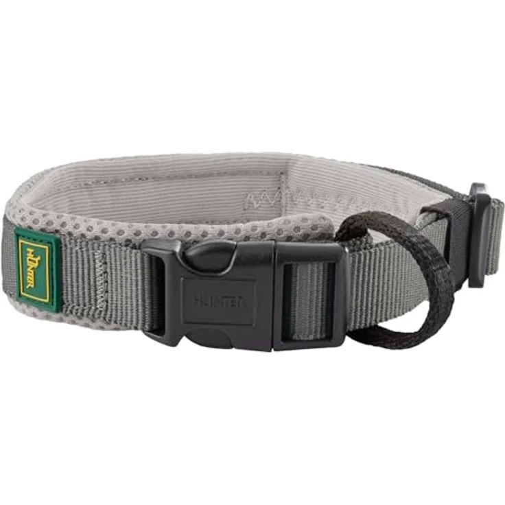 HUNTER Halsband Maldon, grau, atmungsaktives Mesh, robustes Nylon, lautlos & allergikerfreundlich, Größe M – Bild 3