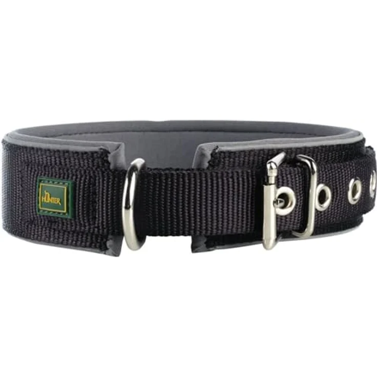 Hunter Hunde-Halsband Neopren Reflect schwarz-grau M – Bild 2