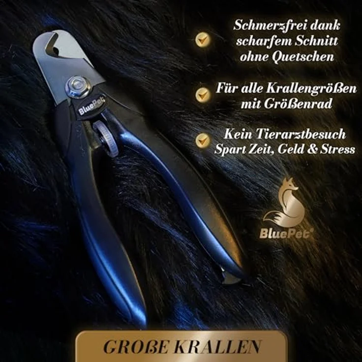 BluePet Profi Krallenschere für Hunde & Katzen, extra scharfer Krallenschneider mit einstellbarer Größe und integrierter Feile für alle Krallendurchmesser – Bild 4