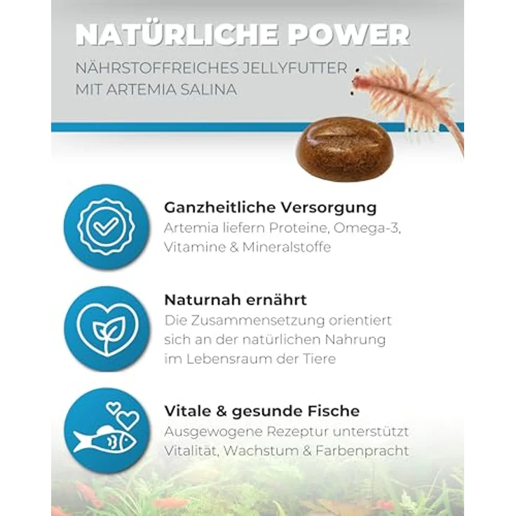 Dupla Gel-O-Drops Artemia I 12 x 2 g I Näherstoffreiches Geleefischfutter mit Artemien I Leicht dosierbar und ungekühlt lagerbar – Bild 2