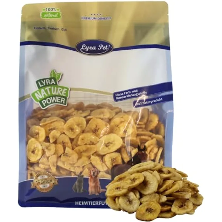 Lyra Pet® Bananen getrocknet 1 kg, reich an Vitaminen & Ballaststoffen, ideal für Vögel, Nager, Pferde & Reptilien