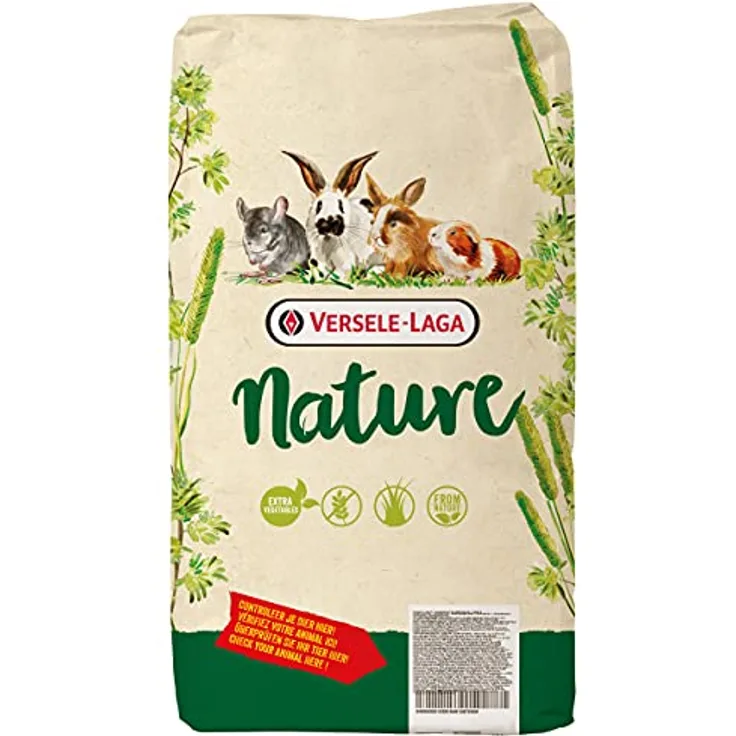 VERSELE-LAGA Nature Chinchilla, ballaststoffreiche Mischung ohne Zuckerzusatz für Chinchillas, 9 kg