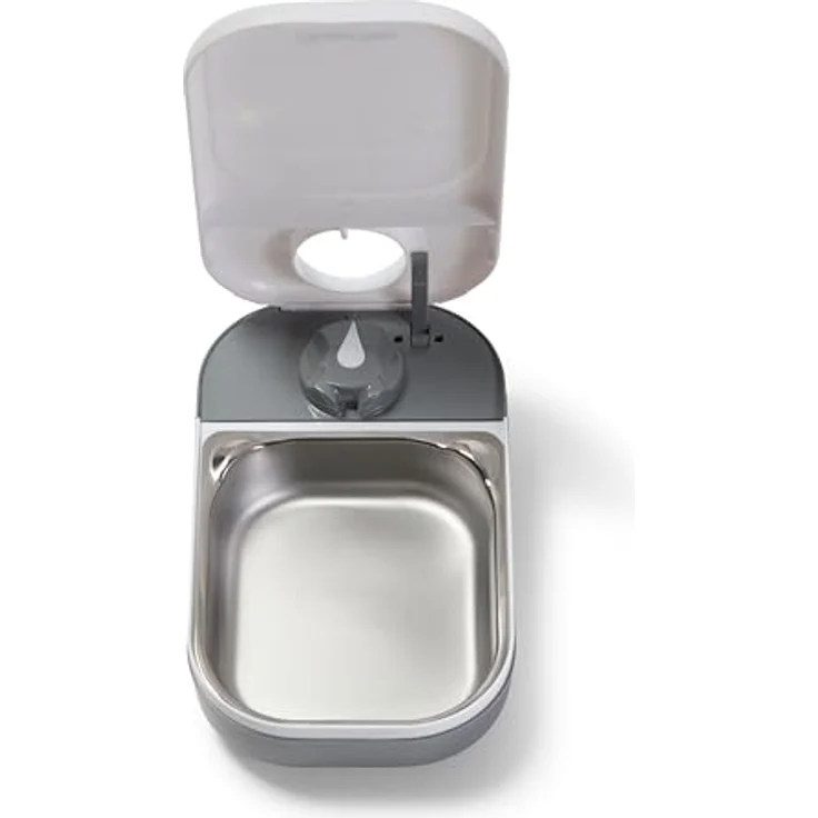 Closer Pets C100, Einzelmahlzeit-Timer-gesteuerter Futterautomat für Katzen und kleine Hunde, Edelstahlnapf bis 400 g, Weiß – Bild 4