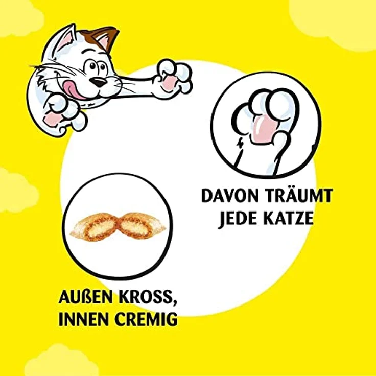 Dreamies Katzensnack Klassik, Sparpaket Lachs, 6 x 60 g, mit knuspriger Hülle und cremig-weichem Kern, ohne künstliche Aromastoffe – Bild 7
