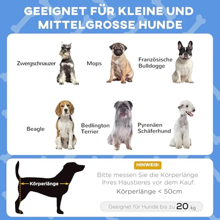 PawHut Tierbett mit Baldachin, Outdoor Hundeliege mit Dach, Atmungsaktiv, Oxford, für kleine und mittelgroße Hunde Dunkelblau Oxford 76 x 61 x 69,5 cm – Bild 4