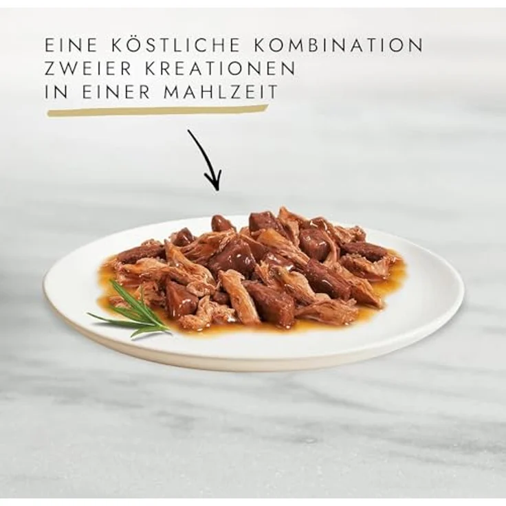GOURMET Gold Feine Komposition Mix, Katzenfutter 8 x 85 g mit Rind, Huhn, Kaninchen, Leber, Hochseefisch, Ente und Truthahn, ohne künstliche Zusatzstoffe – Bild 2