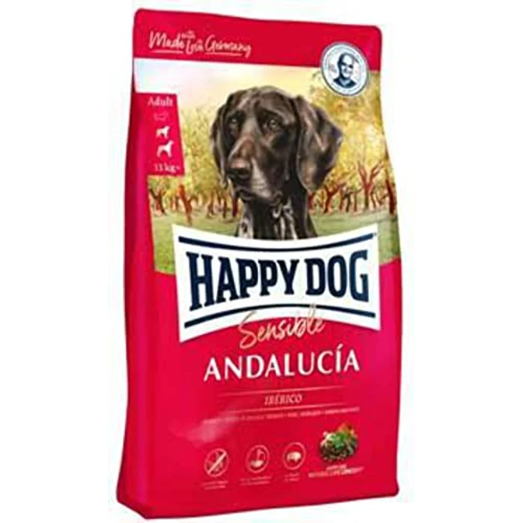 Happy Dog Supreme Sensible Andalucía, Weizenfreies Hunde-Trockenfutter mit Iberico-Schwein, 4kg – Bild 1