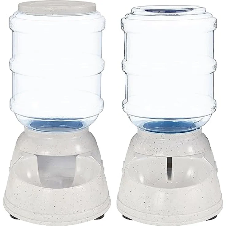 Amazon Basics 2 Stück, Hundefutter- und Wasserspender, Größe S, 3,79 l Wasser- und 2,72 kg Futterkapazität, klar-grau – Bild 3