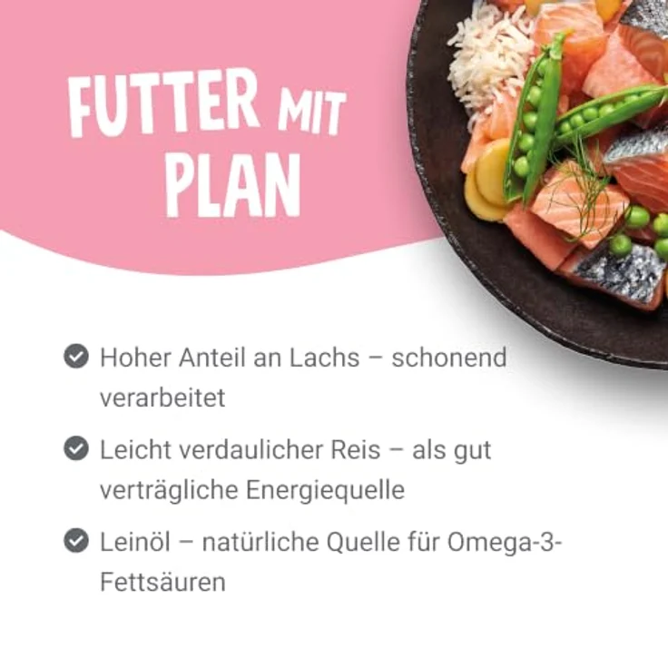 Pets Deli Classic Hunde Nassfutter Lachs, Reis & Kartoffel, getreidefrei, leicht verdaulich mit Omega-3, 6x190 g Premium Qualität – Bild 3