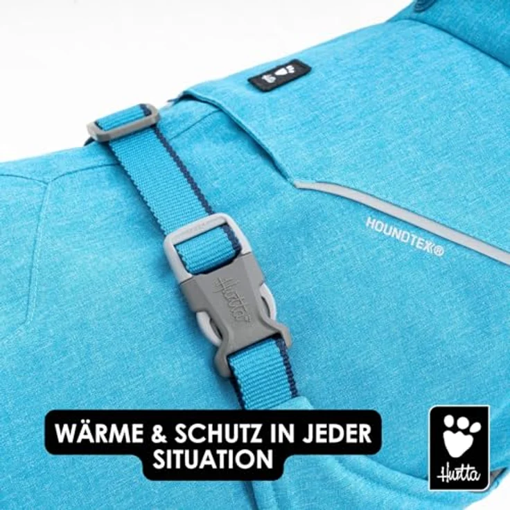 Hurtta Expedition Parka II, warmer Hundemantel für den Winter, eng anliegend, strapazierfähig, Blau, Größe 30XL – Bild 3