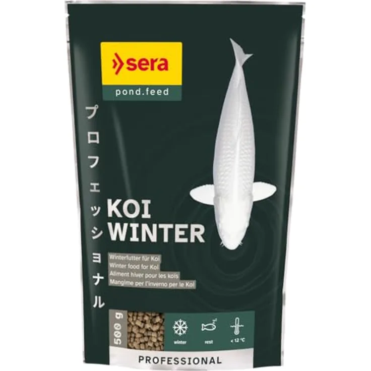 sera Koi Professional Winter 500 g, sinkendes Koifutter für Wassertemperaturen unter 12 °C, leicht verdauliche Rezeptur mit reduziertem Kohlenhydratanteil, stärkt Abwehrkräfte