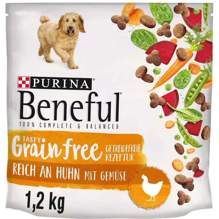 Beneful Tasty Grain Free, getreidefreies Trockenfutter für Hunde mit Huhn, 1,2 kg