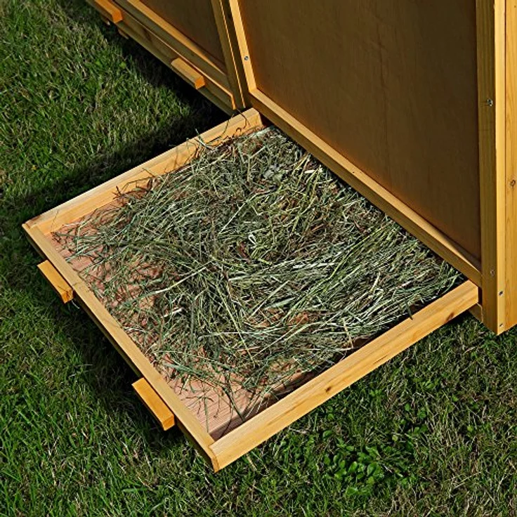 Mucola Hühnerstall 214x108x125 cm, rollbar aus massivem Holz Natur mit 2 Nestboxen, 4 Nistplätzen und wetterfestem Dach, Eiablage von außen zugänglich – Bild 5