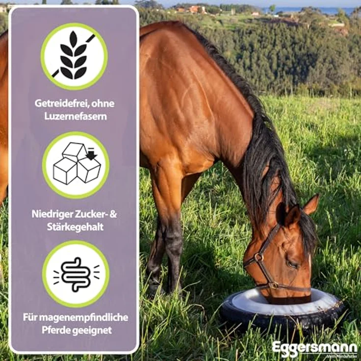 Eggersmann Mein Pferdefutter Sensitiv Müsli, getreidefrei und zuckerreduziert, 15 kg, ideal bei Cushing, EMS, PSSM & Hufrehe, ohne Luzernefasern, hoher Strukturanteil – Bild 2