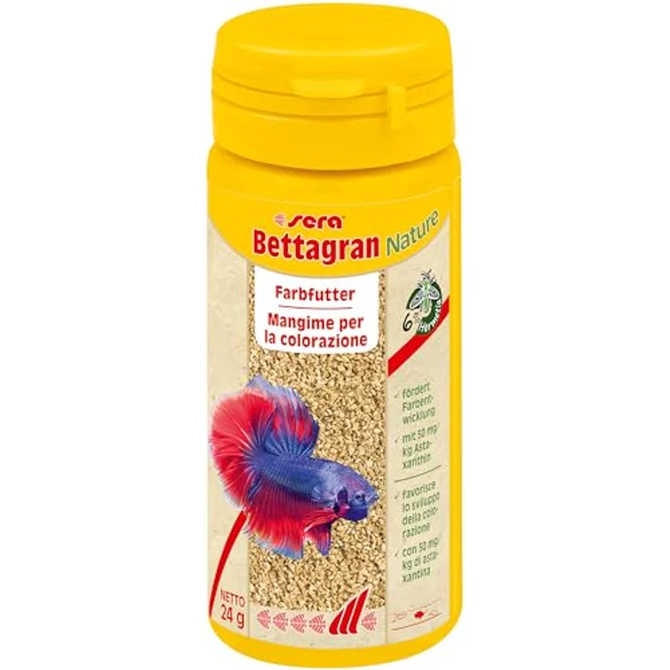 sera Bettagran Granules 50 ml (24 g), Farbfutter für Betta & Labyrinthfische, ohne Farb- & Konservierungsstoffe, 6% Insektenmehl & Astaxanthin für kräftige Farben – Bild 1