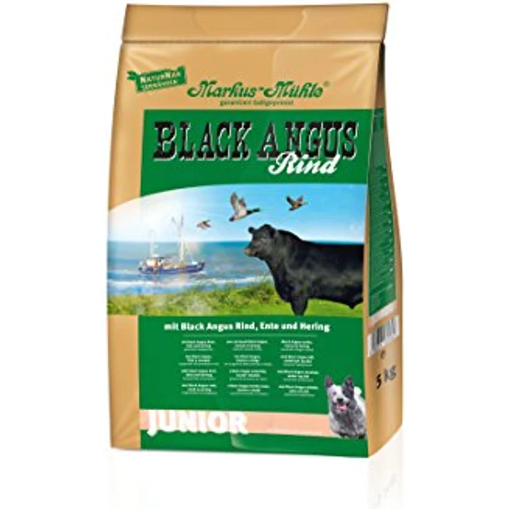 Markus Mühle Black Angus Junior, naturbelassenes Hunde-Trockenfutter für Welpen und Junghunde, 5 kg – Bild 1
