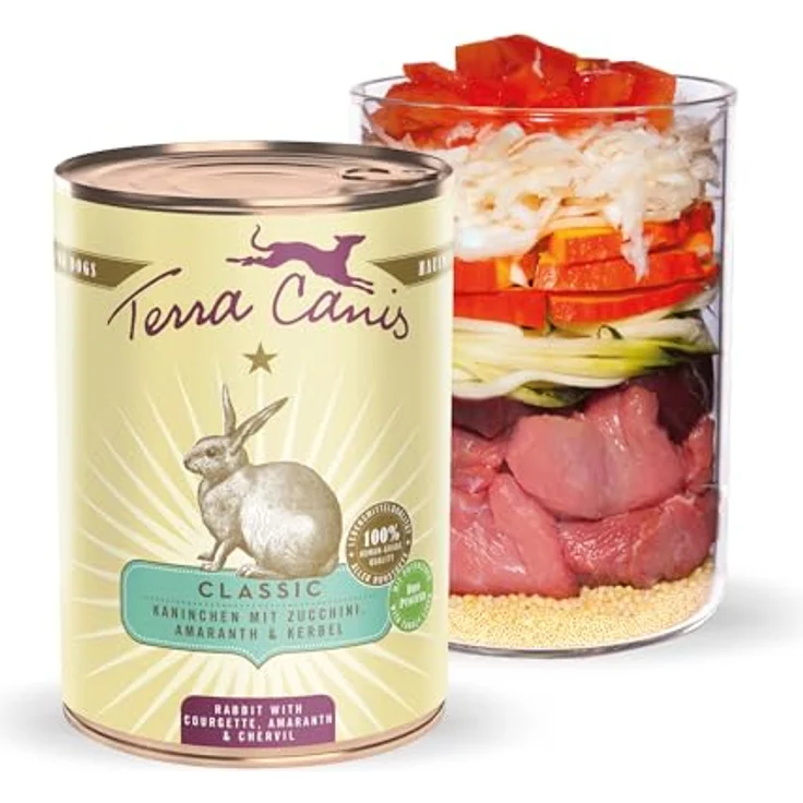Terra Canis Kaninchen, Zucchini & Amaranth - Classic Nassfutter, 400g | Premium Hundefutter in 100% Lebensmittelqualität, allergen- & getreidearm, glutenfrei – Bild 1