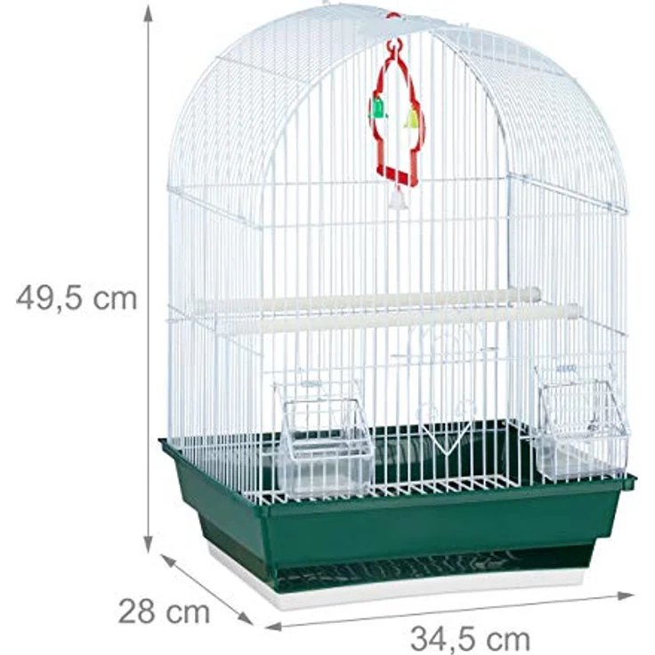Relaxdays Vogelkäfig und Voliere, Innenbereich Käfig mit verstellbaren Sitzstangen und Hängeschaukel, herausnehmbarer Boden – Bild 3