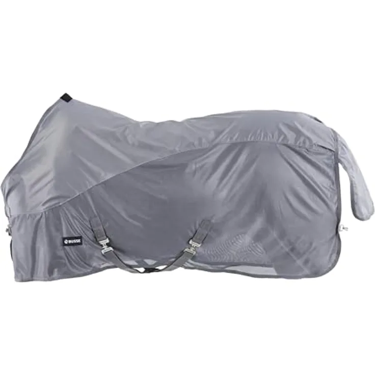 Busse Outdoordecke RAINFLY, atmungsaktive Paddock-Regen- und Fliegendecke aus 420 Denier Polyester, wasserdicht, mit T-Verschluss und Schweifabdeckung, silberfarben