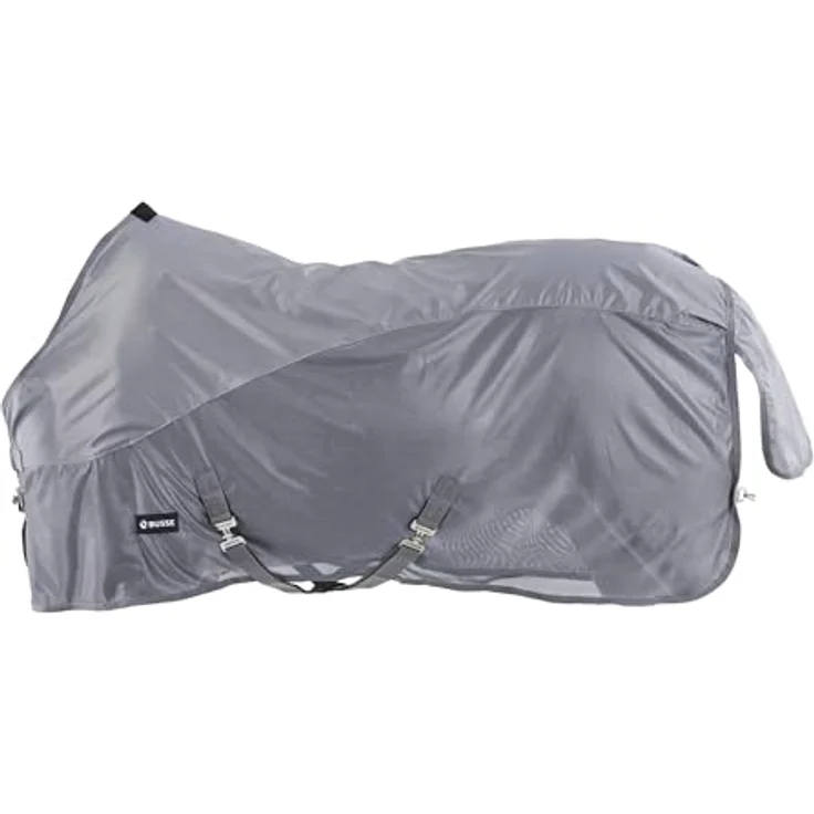 Busse Outdoordecke RAINFLY, atmungsaktive Paddock-Regen- und Fliegendecke aus 420 Denier Polyester, wasserdicht, mit T-Verschluss und Schweifabdeckung, silberfarben – Bild 1