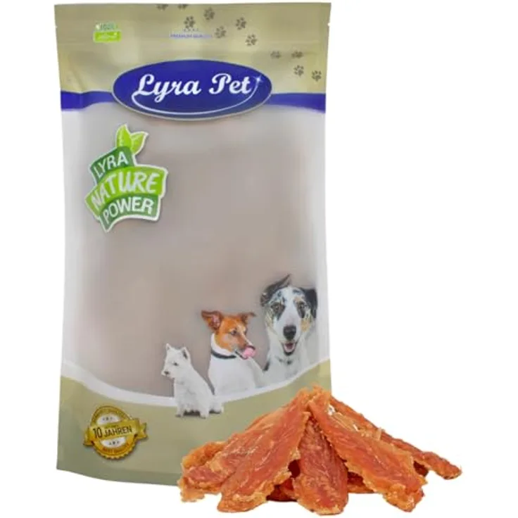 Lyra Pet® Hühnerbrust Soft 1 kg, proteinreicher Kausnack für Hunde, fettarm und gut verträglich, idealer Belohnungs- und Trainingssnack im wiederverschließbaren Beutel