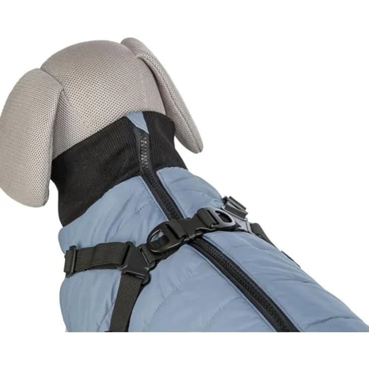 Trixie Pontis Hundemantel mit Geschirr, XXS (24 cm), blau-grau, strapazierfähiges Polyester, ideal für regnerische Tage – Bild 5