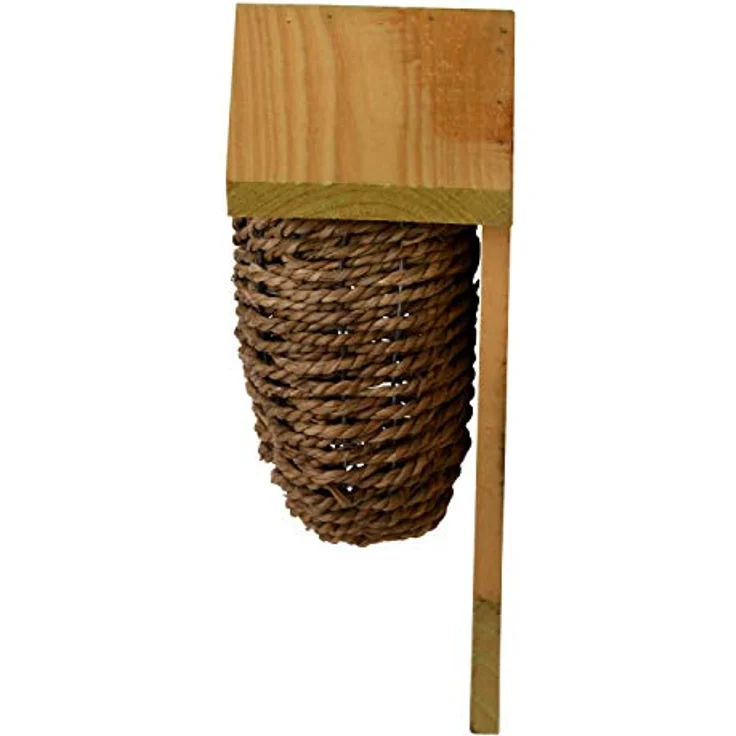 Esschert Design Nistkasten, Vogelhaus mit Höhle aus Seegrass, ca. 15 cm x 10 cm x 26 cm – Bild 9