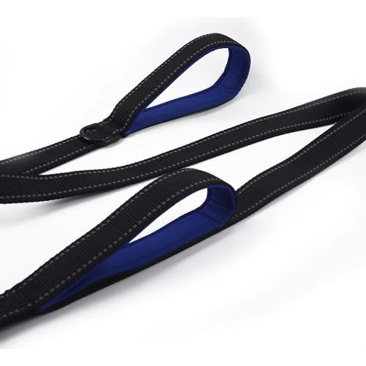Eyeleaf Hundeleine, 1,5m reflektierend, doppelter gepolsterter Griff aus strapazierfähigem Nylon, schwarz, für mittelgroße und große Hunde – Bild 2