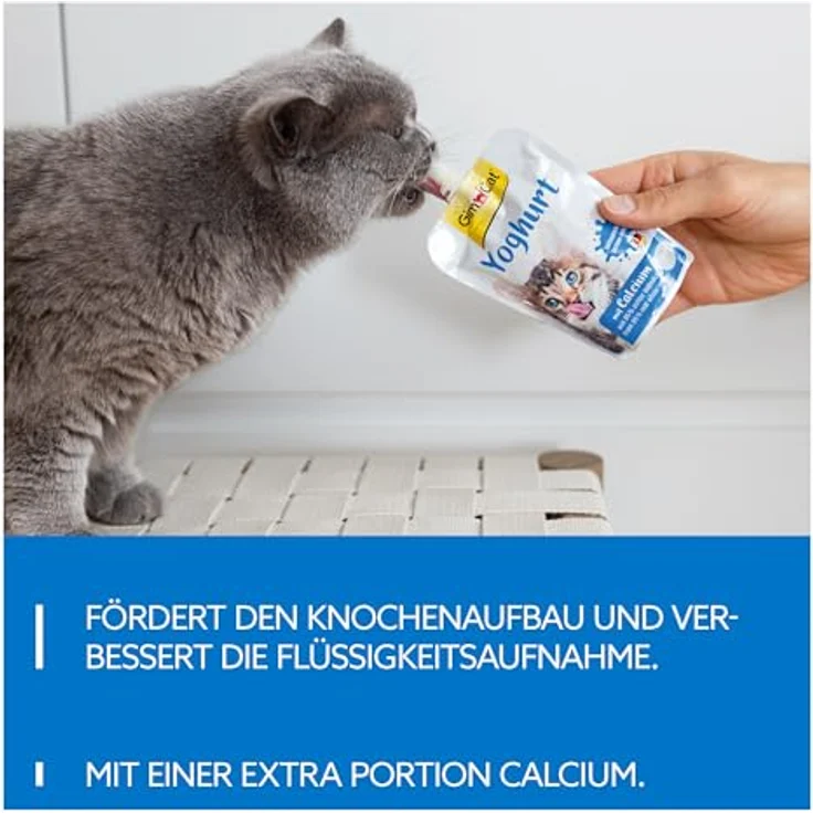 GimCat Yoghurt Katzensnack, laktosereduzierte Vollmilch mit Calcium für gesunde Knochen, 150 g Beutel – Bild 3