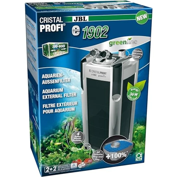 JBL CristalProfi e1902 greenline, Außenfilter für Aquarien mit energieeffizienter Technologie – Bild 1