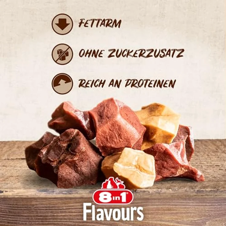 8in1 Flavours Skewer Bites, proteinreiche Hunde-Leckerlis in 100 g Beutel mit Hähnchenbrust, Entenbrust & Hühnerleber, ohne Zuckerzusatz – Bild 4