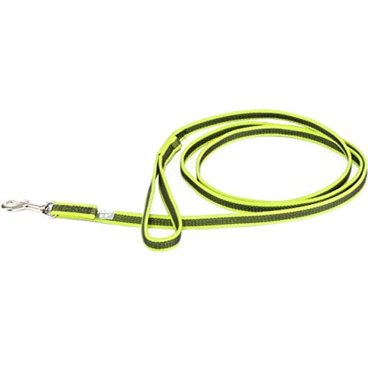 JULIUS K-9 IDC Color & Gray gumierte Leine, 14 mm x 2 m mit Schlaufe, stark und widerstandsfähig, Neon-Grau – Bild 2