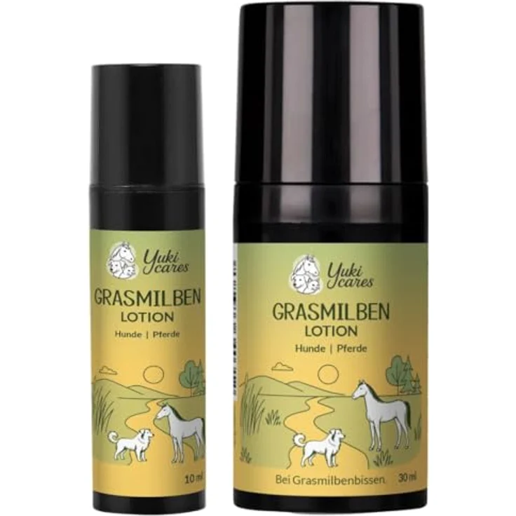 Yuki cares Grasmilben Lotion, Juckreizmittel für Hunde mit natürlichen Wirkstoffen, 10ml, handgemacht in Deutschland – Bild 2